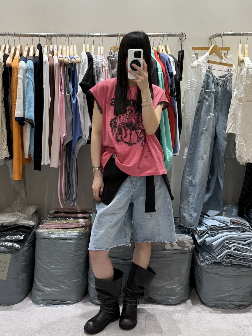 SHIRRING韓國直郵女裝新品職業人氣熱賣時尚休閑26春夏牛仔褲SHIRRING牛仔褲