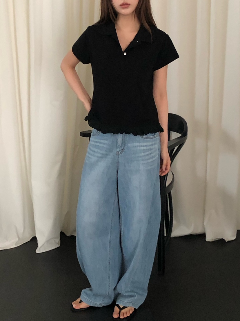 ONDO-P韓國東大門代購女士新款職業人氣26春夏熱賣T恤蕾絲ONDO-PT恤