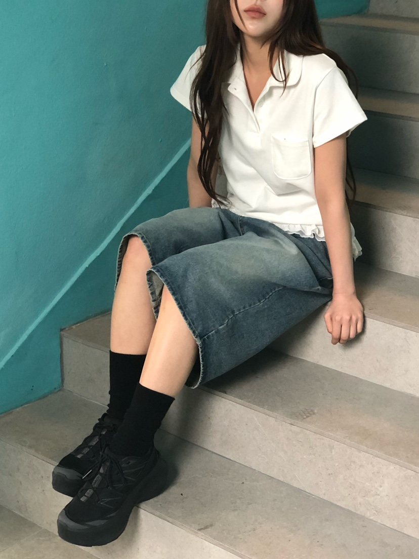 ONDO-P韓國東大門代購女士新款職業人氣26春夏熱賣T恤蕾絲ONDO-PT恤