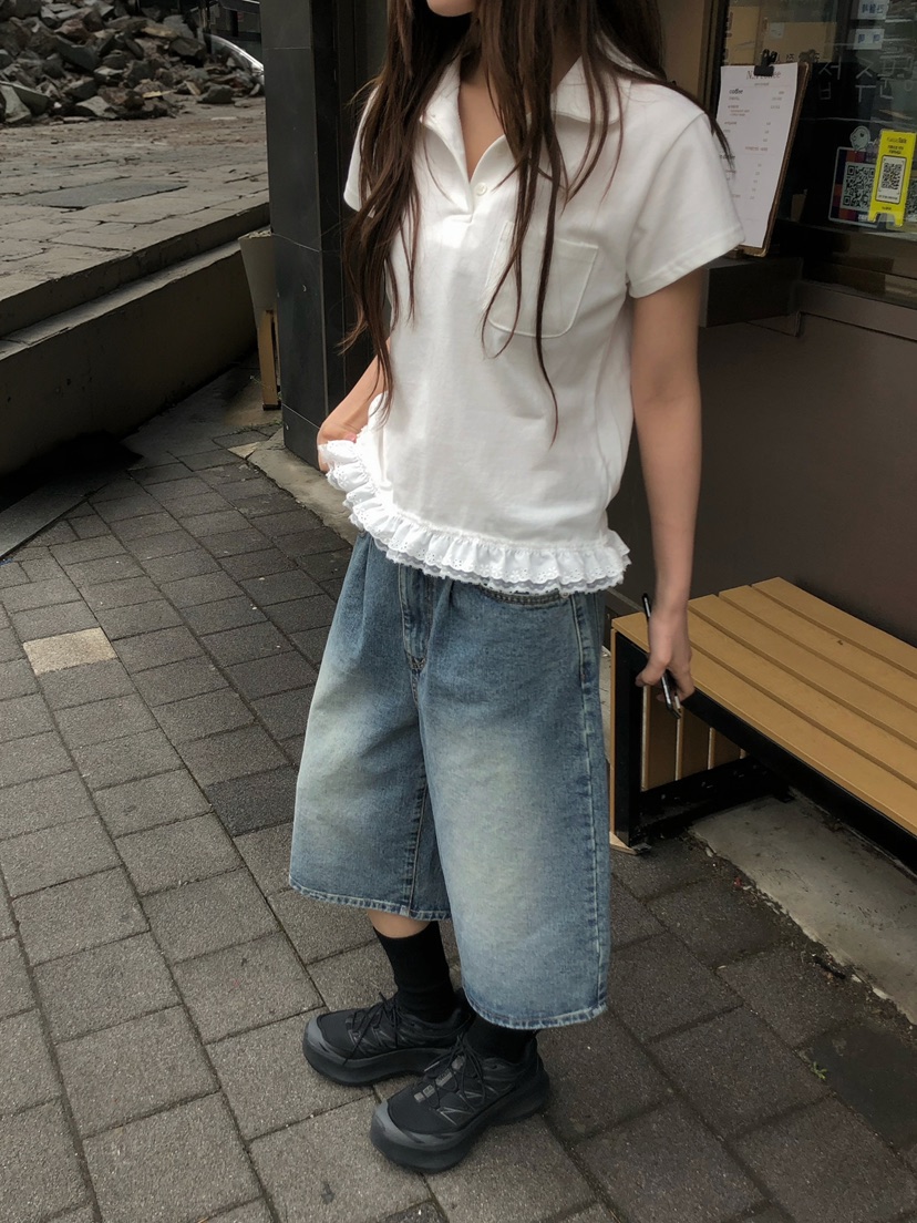 ONDO-P韓國東大門代購女士新款職業人氣26春夏熱賣T恤蕾絲ONDO-PT恤