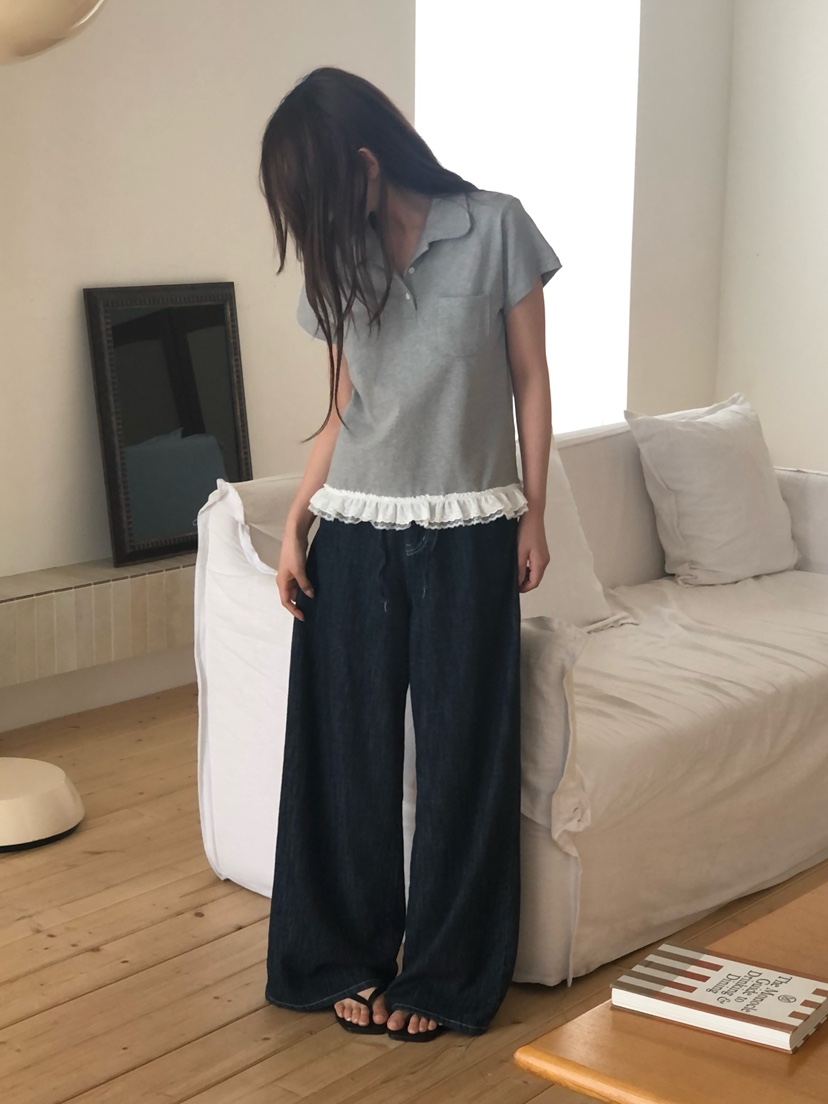 ONDO-P韓國東大門代購女士新款職業人氣26春夏熱賣T恤蕾絲ONDO-PT恤