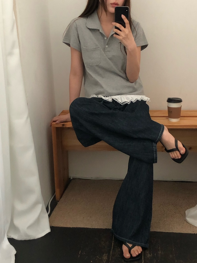 ONDO-P韓國東大門代購女士新款職業人氣26春夏熱賣T恤蕾絲ONDO-PT恤