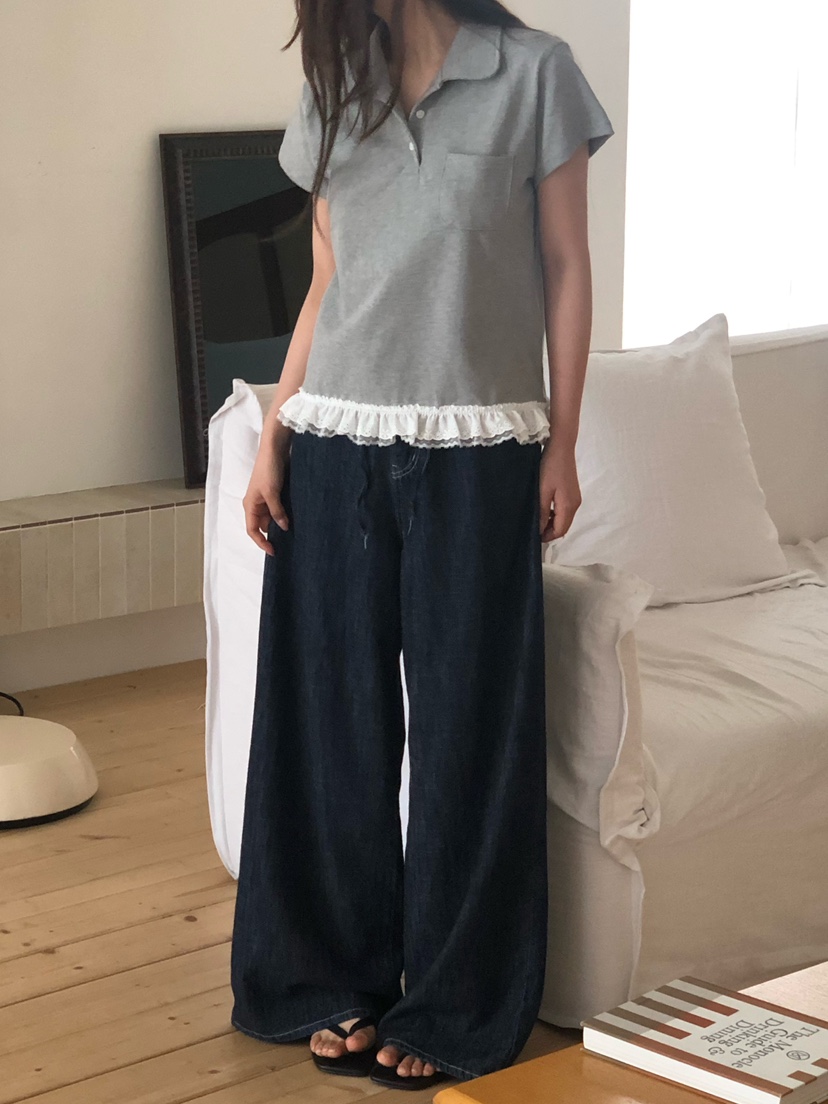 ONDO-P韓國東大門代購女士新款職業人氣26春夏熱賣T恤蕾絲ONDO-PT恤