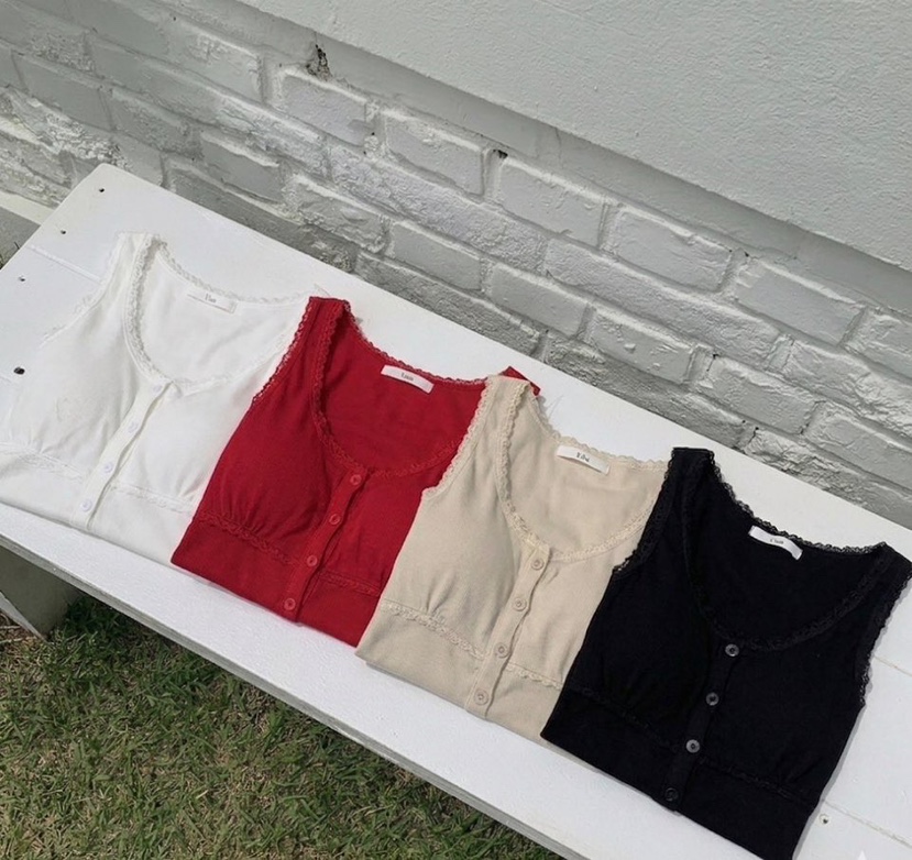 UNA/THE MAY韓國直郵女士新款推薦人氣職業吊帶背心蕾絲THEMAY/UNA吊帶/背心