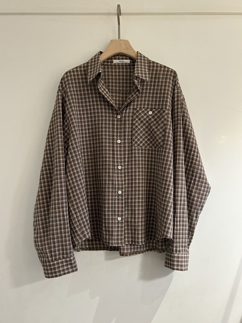 NOTICE韓國東大門直郵女裝新款26春夏職業襯衫蕾絲衫格紋NOTICE襯衫/蕾絲衫圖色2