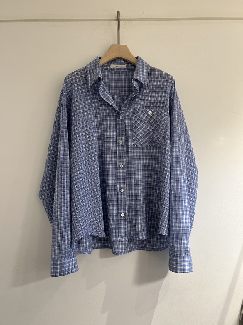 NOTICE韓國東大門直郵女裝新款26春夏職業襯衫蕾絲衫格紋NOTICE襯衫/蕾絲衫圖色3