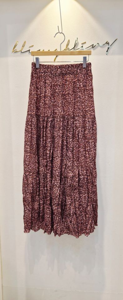 BLING BLING-S/RICO韓國直郵女裝新品職業26春夏長裙豹紋BLING BLING-S/RICO長裙