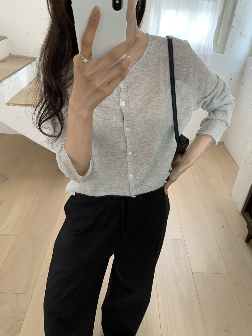 NOTICE韓國直郵實拍女士新品職業26春夏時尚針織衫亞麻開衫NOTICE針織衫