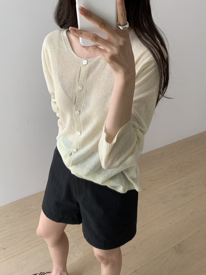 NOTICE韓國直郵實拍女士新品職業26春夏時尚針織衫亞麻開衫NOTICE針織衫