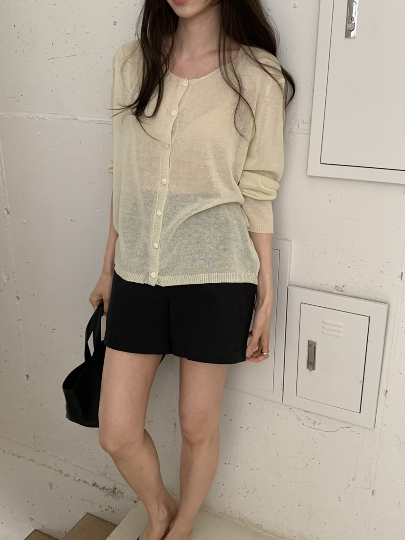 NOTICE韓國直郵實拍女士新品職業26春夏時尚針織衫亞麻開衫NOTICE針織衫