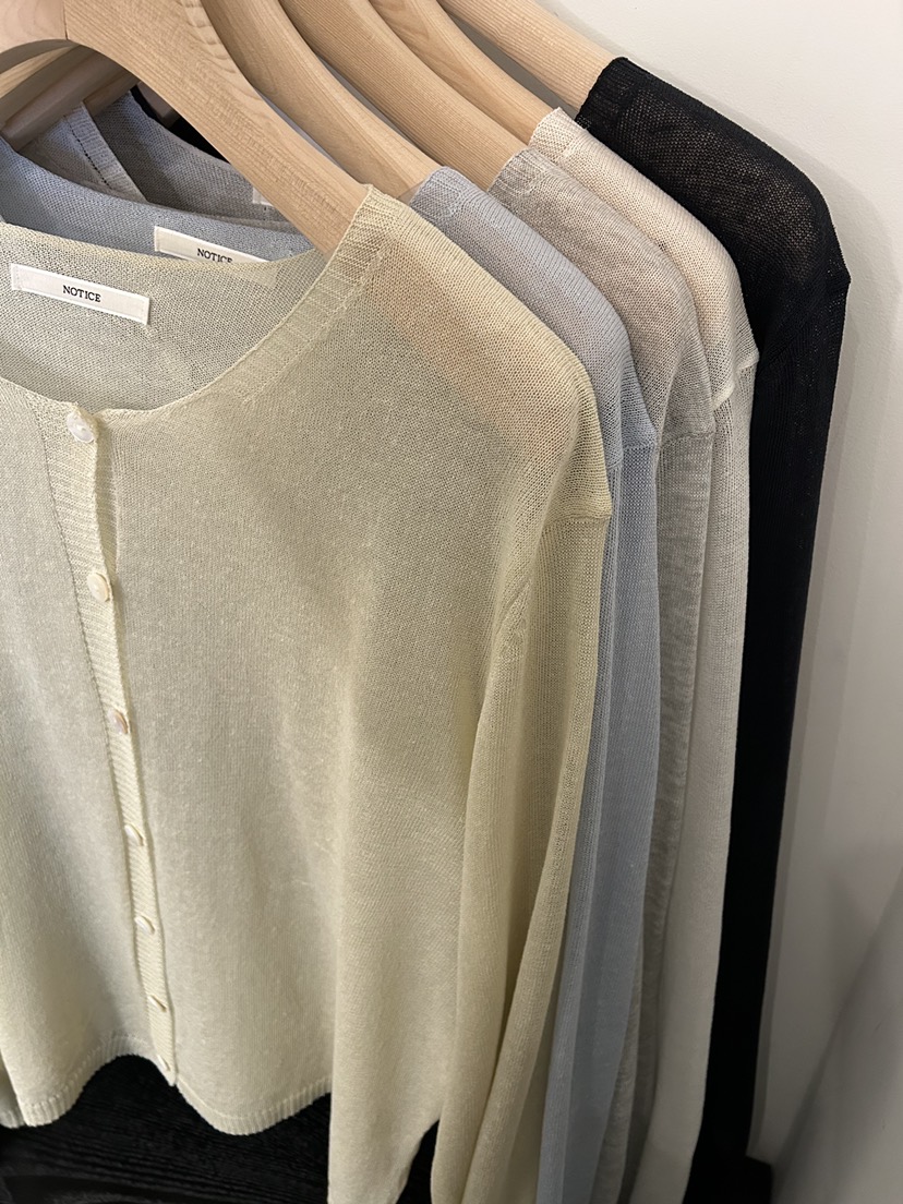 NOTICE韓國直郵實拍女士新品職業26春夏時尚針織衫亞麻開衫NOTICE針織衫