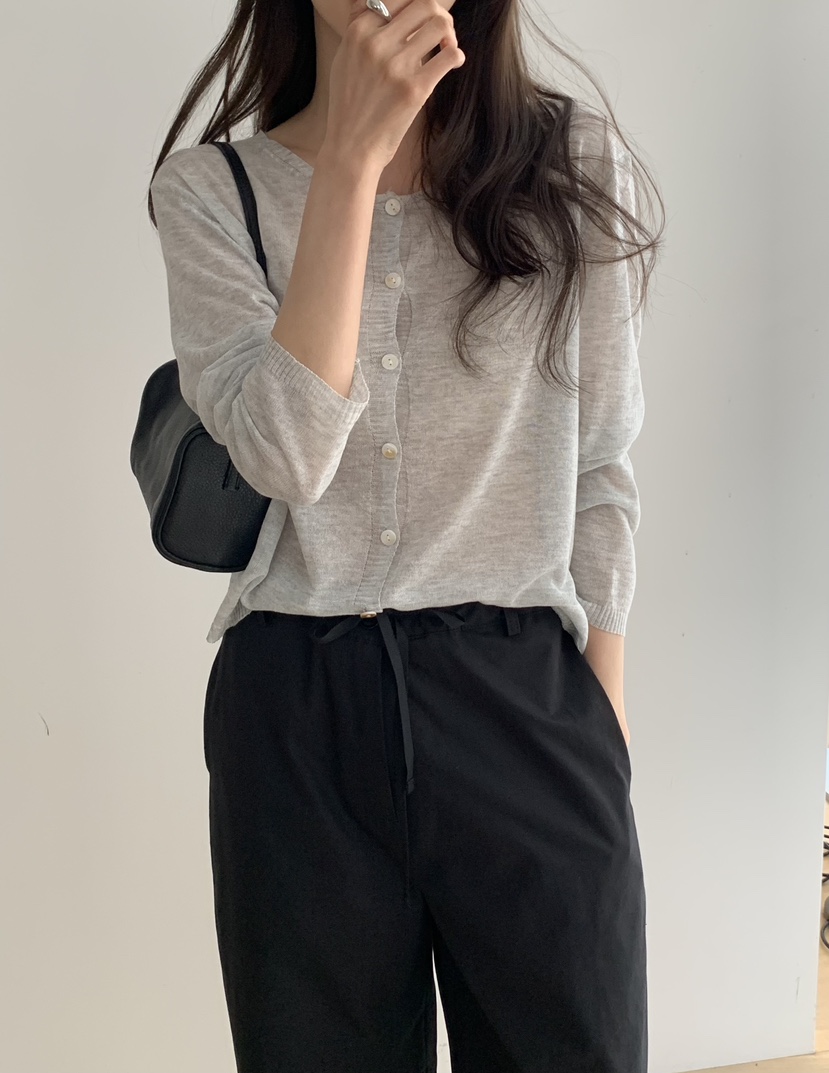 NOTICE韓國直郵實拍女士新品職業26春夏時尚針織衫亞麻開衫NOTICE針織衫