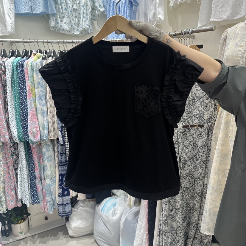 BIKINI韓國直郵實拍女士新品人氣休閑時尚襯衫蕾絲衫花朵BIKINI襯衫/蕾絲衫圖色2