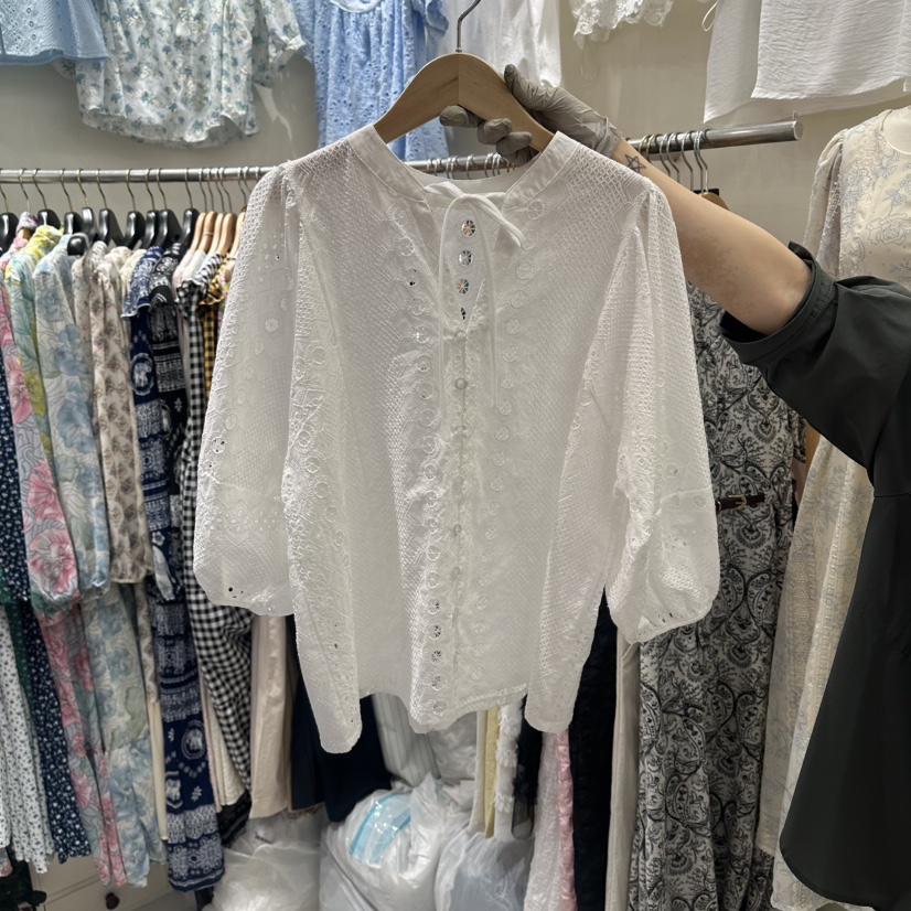 BIKINI韓國直郵實拍女裝新款熱賣休閑人氣職業襯衫蕾絲衫BIKINI襯衫/蕾絲衫圖色2