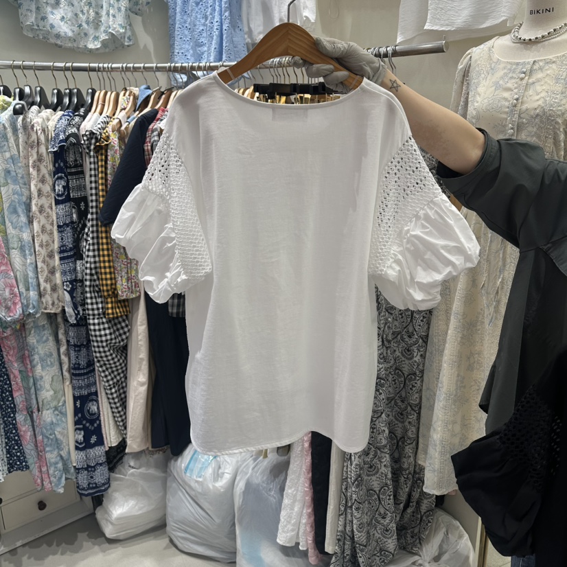 BIKINI韓國直郵實拍女士新款休閑人氣時尚職業襯衫蕾絲衫BIKINI襯衫/蕾絲衫