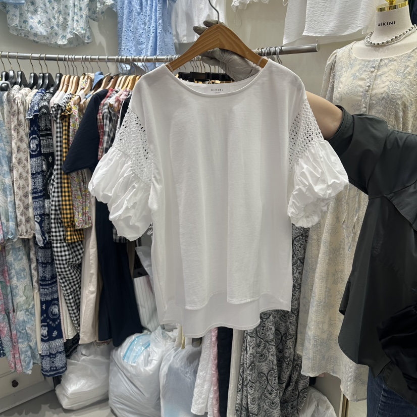 BIKINI韓國直郵實拍女士新款休閑人氣時尚職業襯衫蕾絲衫BIKINI襯衫/蕾絲衫圖色1