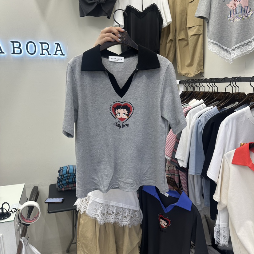 BORA BORA韓國直郵實拍女士新款人氣熱賣休閑職業26春夏T恤BORA BORAT恤圖色2
