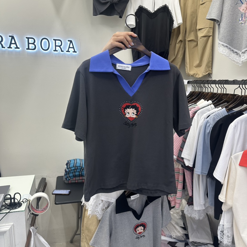 BORA BORA韓國直郵實拍女士新款人氣熱賣休閑職業26春夏T恤BORA BORAT恤圖色3