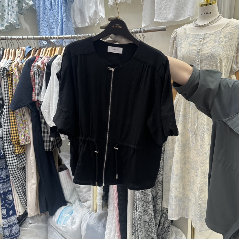 BIKINI韓國直郵實拍女裝新款休閑職業推薦襯衫蕾絲衫亞麻BIKINI襯衫/蕾絲衫圖色3