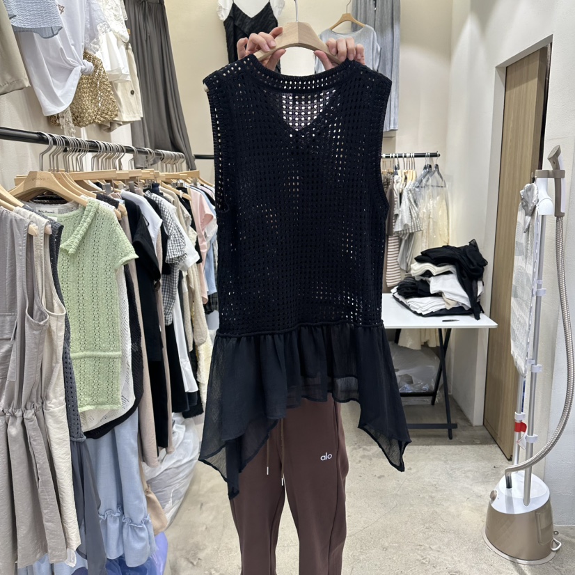 HOLYBANANA韓國直郵實拍女士新款推薦26春夏人氣針織衫雪紡groovy.H/HOLYBANANA針織衫