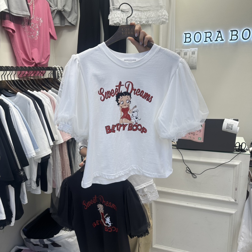 BORA BORA韓國東大門代購女裝新品休閑26春夏T恤不含配飾BORA BORAT恤圖色2
