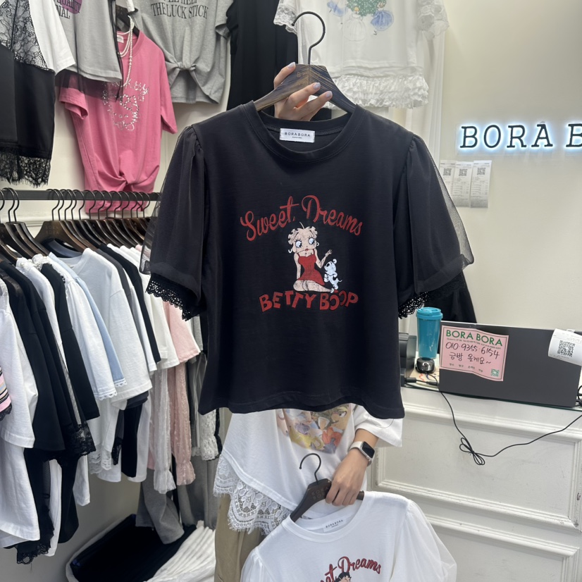 BORA BORA韓國東大門代購女裝新品休閑26春夏T恤不含配飾BORA BORAT恤圖色3
