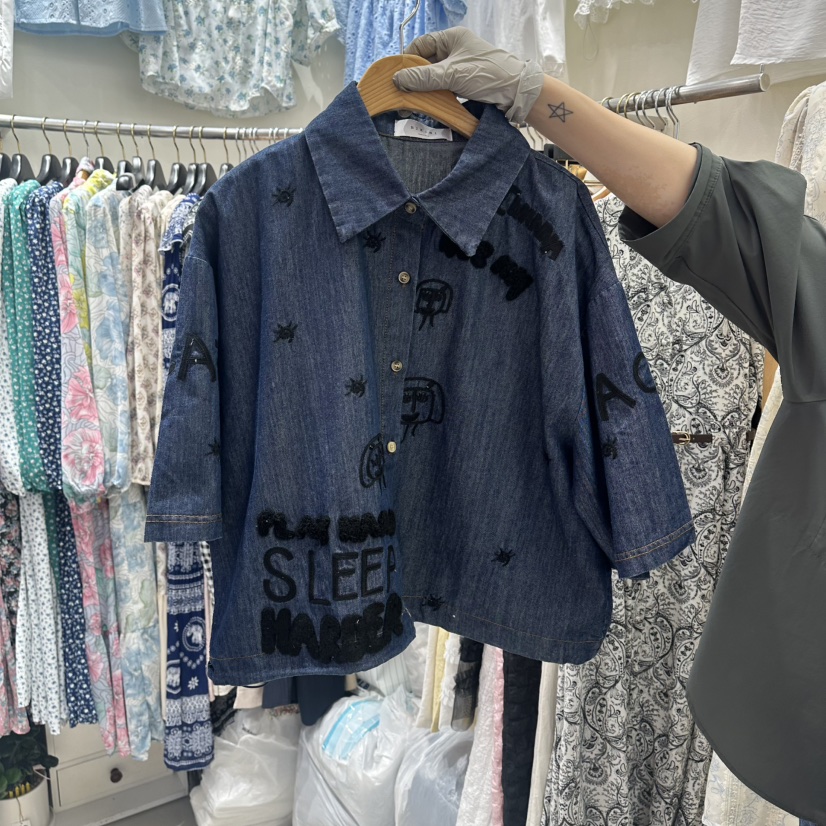 BIKINI韓國直郵實拍女士新品26春夏職業熱賣時尚襯衫蕾絲衫BIKINI襯衫/蕾絲衫圖色2