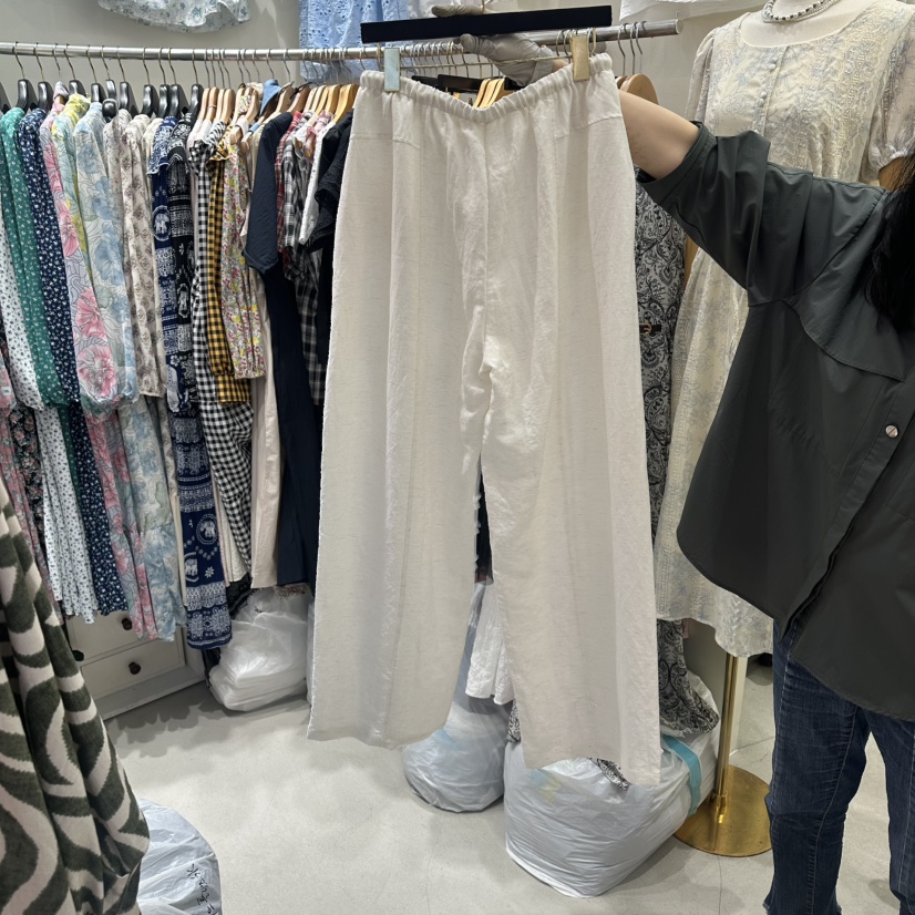 BIKINI韓國東大門直郵女士新品26春夏時尚人氣休閑褲亞麻布BIKINI休閑褲