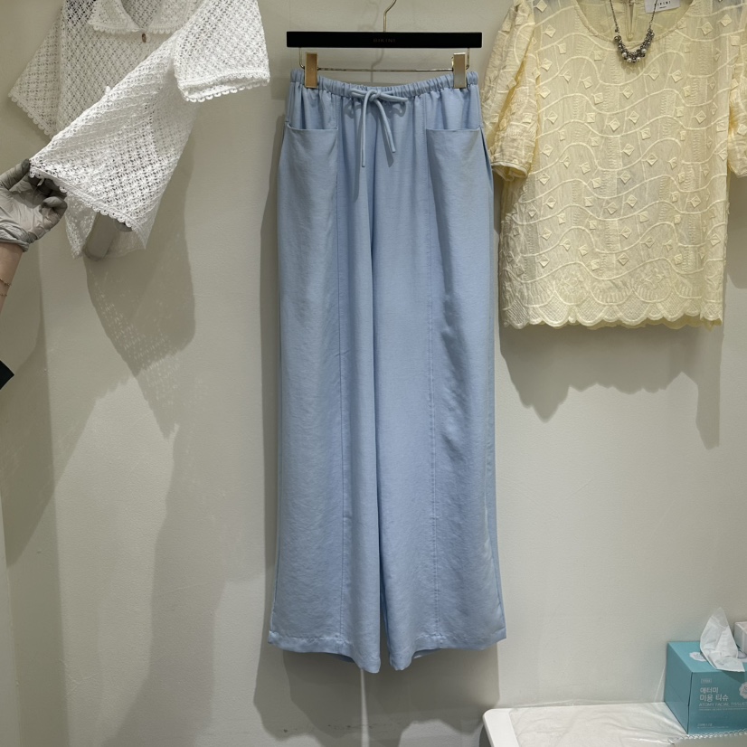 BIKINI韓國東大門直郵女士新品26春夏時尚人氣休閑褲亞麻布BIKINI休閑褲圖色1