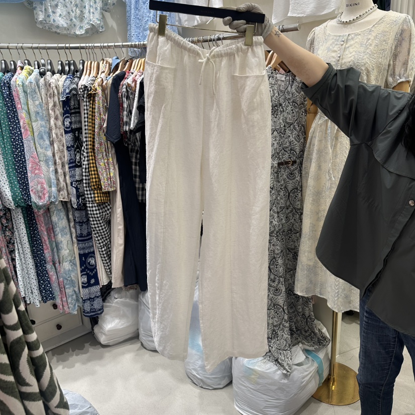 BIKINI韓國東大門直郵女士新品26春夏時尚人氣休閑褲亞麻布BIKINI休閑褲圖色2