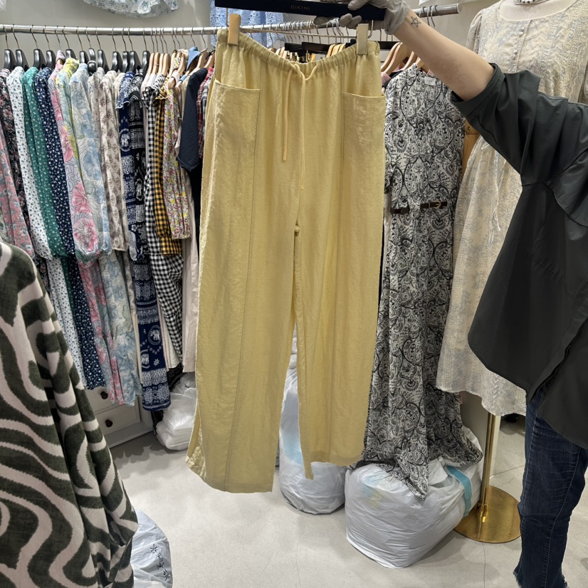 BIKINI韓國東大門直郵女士新品26春夏時尚人氣休閑褲亞麻布BIKINI休閑褲圖色3