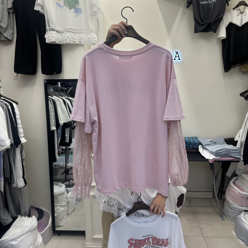 BORA BORA韓國代購女裝新款人氣休閑推薦職業長袖T恤假兩件BORA BORA長袖T恤