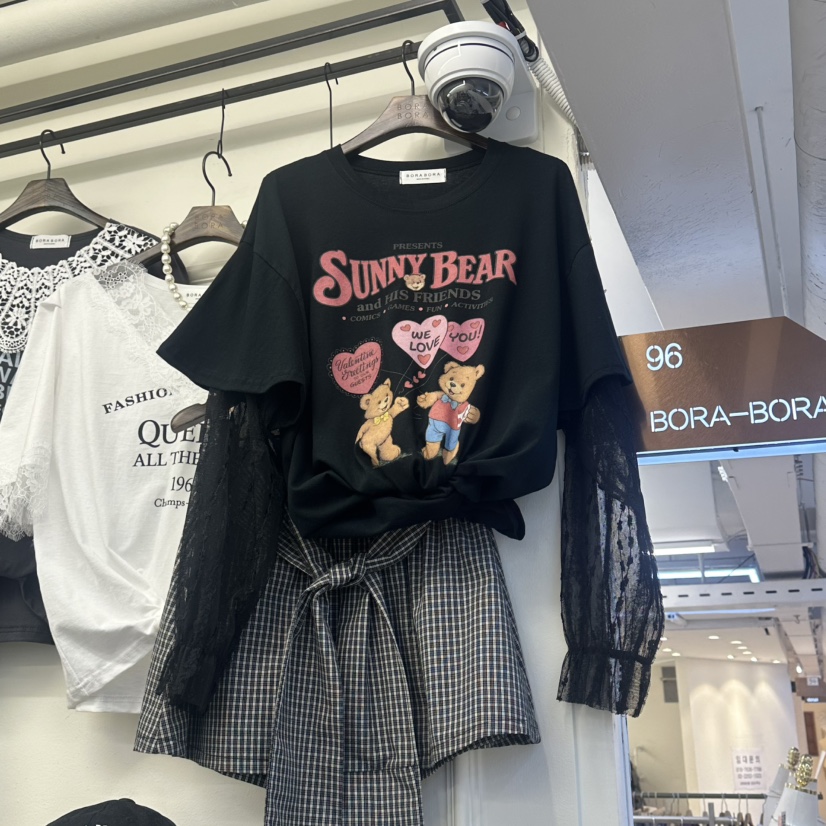 BORA BORA韓國代購女裝新款人氣休閑推薦職業長袖T恤假兩件BORA BORA長袖T恤圖色3