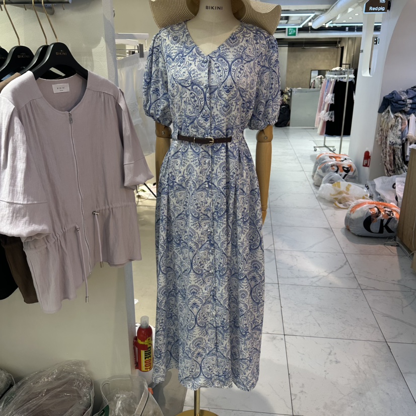 BIKINI韓國東大門代購女裝新款時尚熱賣人氣連衣裙不含腰帶BIKINI連衣裙圖色1