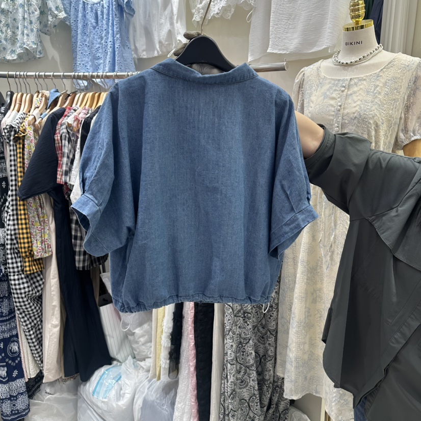 BIKINI韓國代購女裝新款職業休閑熱賣人氣襯衫蕾絲衫系帶BIKINI襯衫/蕾絲衫