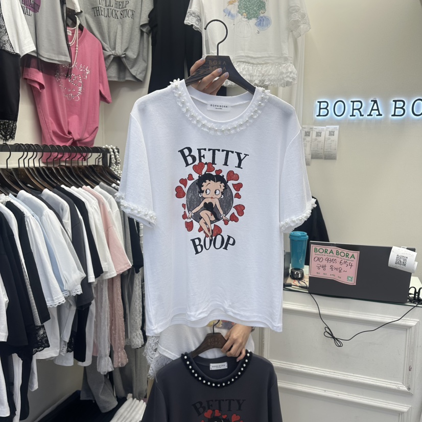 BORA BORA韓國東大門代購女士新款推薦26春夏時尚休閑T恤BORA BORAT恤圖色1