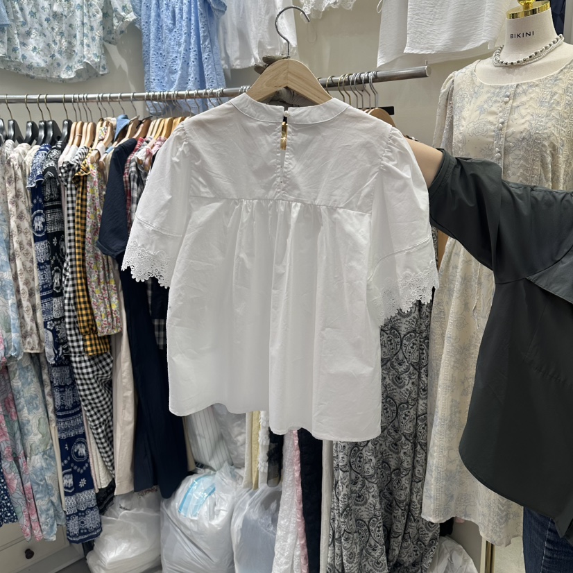 BIKINI韓國直郵實拍女裝新款26春夏推薦休閑熱賣襯衫蕾絲衫BIKINI襯衫/蕾絲衫