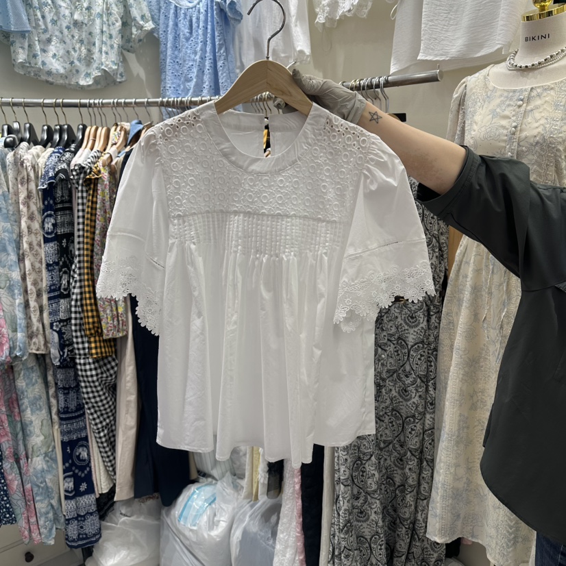 BIKINI韓國直郵實拍女裝新款26春夏推薦休閑熱賣襯衫蕾絲衫BIKINI襯衫/蕾絲衫圖色1