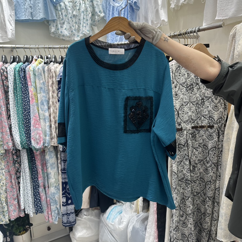 BIKINI韓國東大門直郵女裝新品26春夏休閑時尚人氣T恤口袋BIKINIT恤圖色2