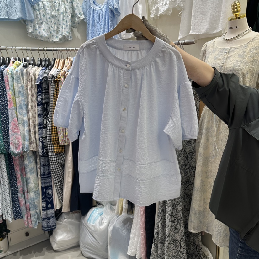 BIKINI韓國直郵女裝新款熱賣推薦襯衫蕾絲衫不含項鏈蕾絲BIKINI襯衫/蕾絲衫圖色2