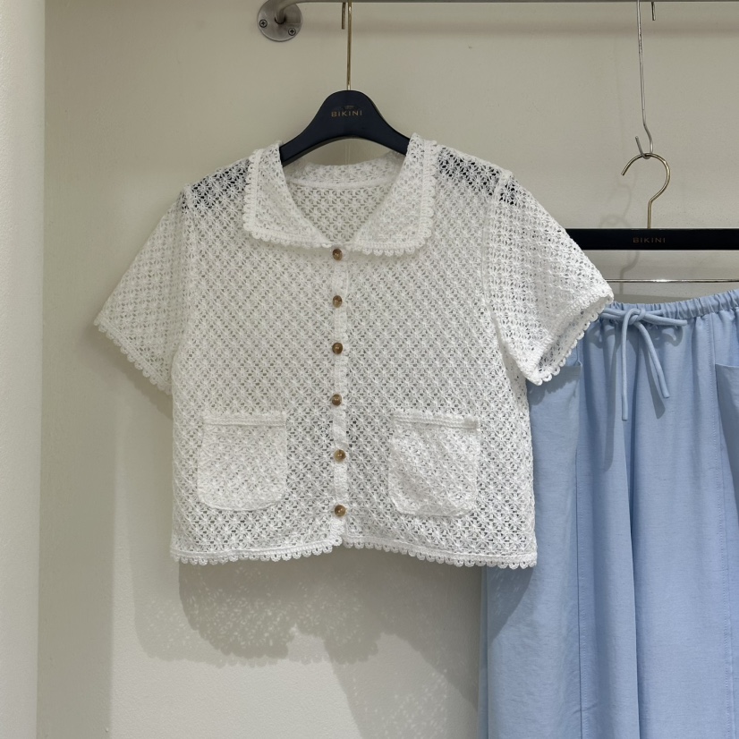 BIKINI韓國代購女裝新品人氣熱賣26春夏休閑推薦襯衫蕾絲衫BIKINI襯衫/蕾絲衫圖色1