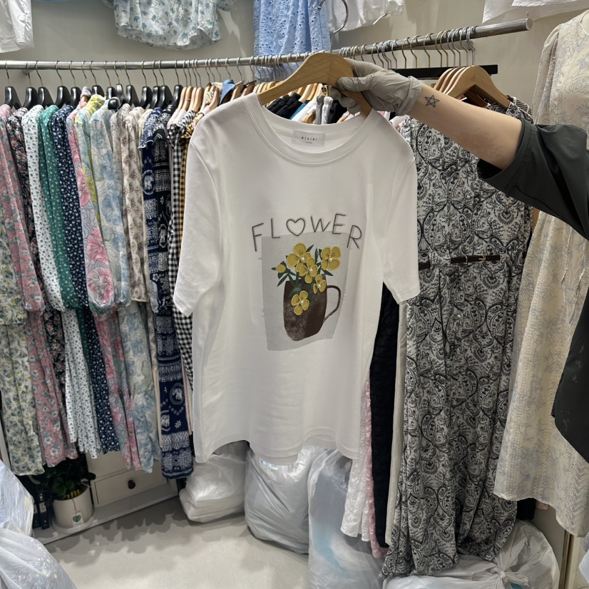 BIKINI韓國直郵實拍女裝新款職業熱賣休閑26春夏時尚人氣T恤BIKINIT恤圖色1