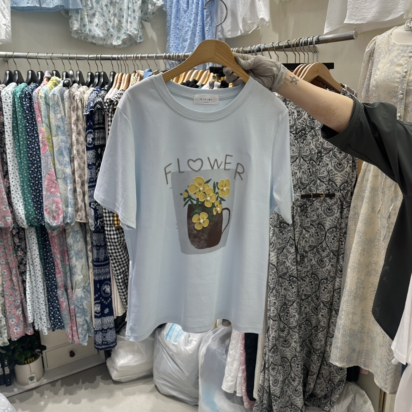 BIKINI韓國直郵實拍女裝新款職業熱賣休閑26春夏時尚人氣T恤BIKINIT恤圖色2