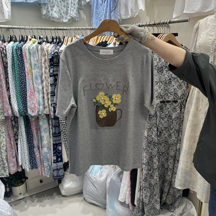 BIKINI韓國直郵實拍女裝新款職業熱賣休閑26春夏時尚人氣T恤BIKINIT恤圖色3