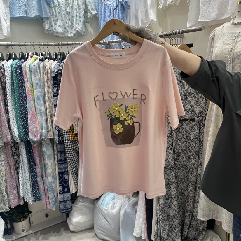 BIKINI韓國直郵實拍女裝新款職業熱賣休閑26春夏時尚人氣T恤BIKINIT恤圖色4