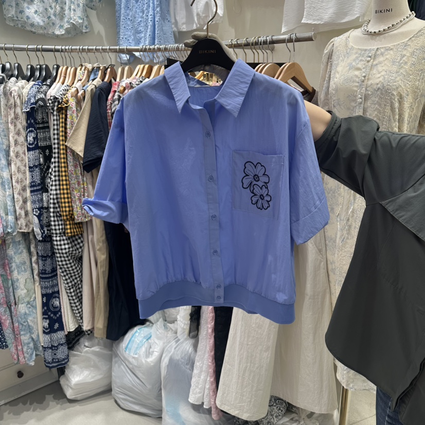 BIKINI韓國代購女裝新品休閑26春夏人氣推薦時尚襯衫蕾絲衫BIKINI襯衫/蕾絲衫圖色2