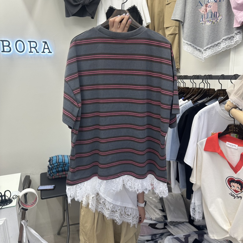 BORA BORA韓國東大門代購女裝新品推薦休閑職業T恤不含項鏈BORA BORAT恤