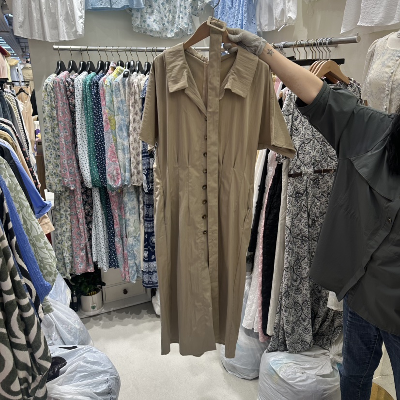 BIKINI韓國東大門直郵女士新品人氣推薦休閑連衣裙含腰帶BIKINI連衣裙圖色1