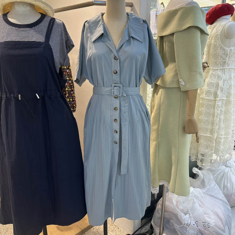 BIKINI韓國東大門直郵女士新品人氣推薦休閑連衣裙含腰帶BIKINI連衣裙圖色2