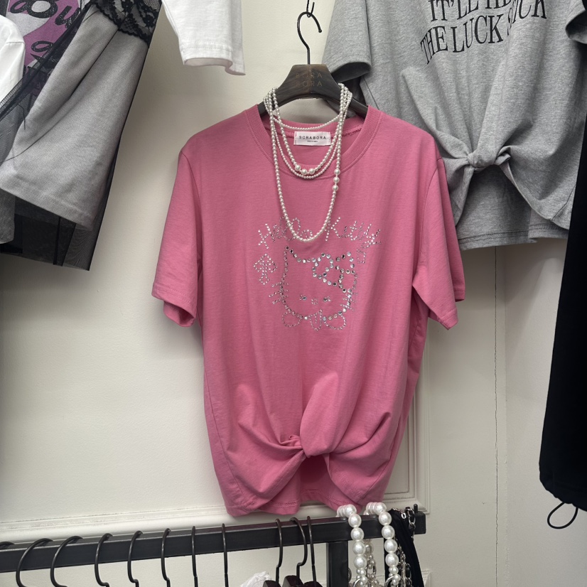 BORA BORA韓國東大門直郵女裝新品人氣熱賣26春夏T恤不含項鏈BORA BORAT恤圖色2